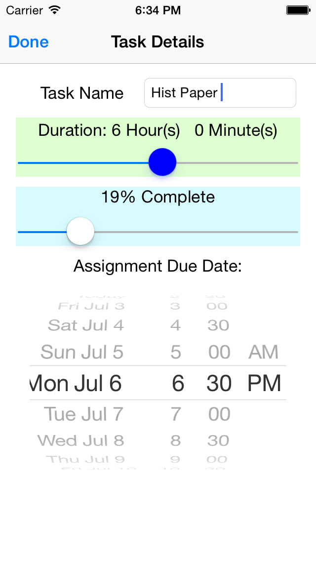 task detail screenshot