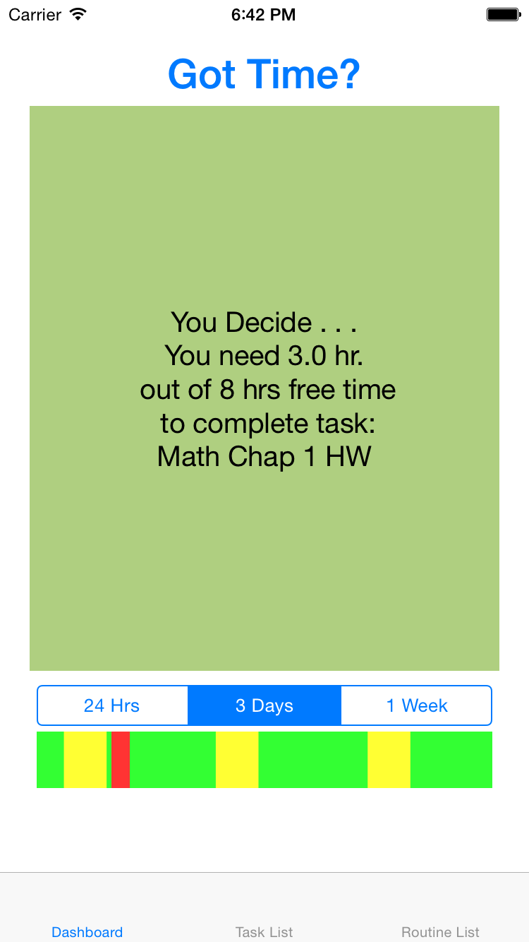 task list screenshot